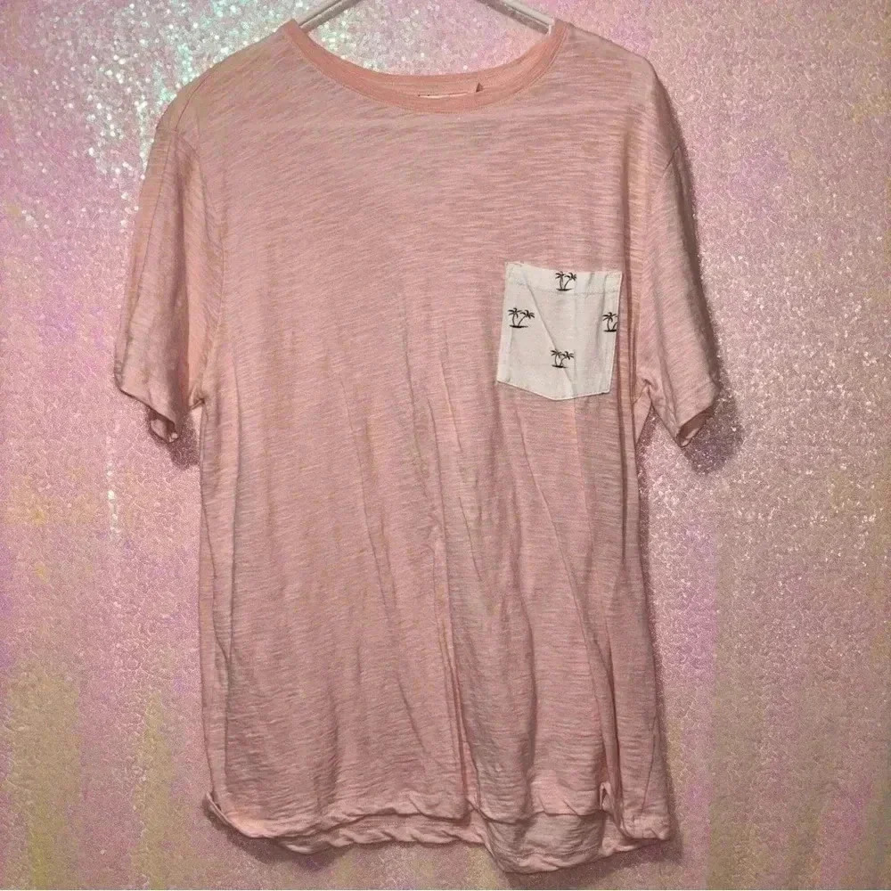 Denim & Flower Marled Light Pink Lightweight Short Sleeve Shirt Men’s Size Large